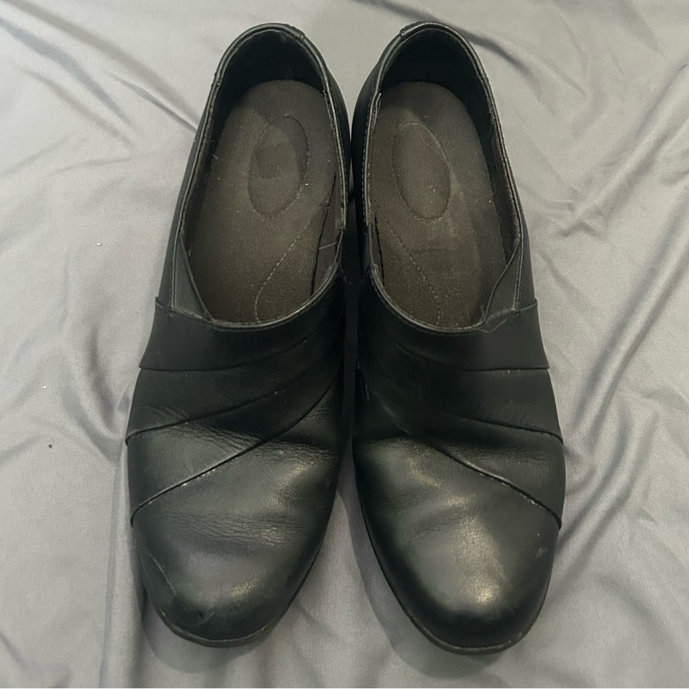 ClarksRosalyn Adele Loafer Size 8 Wide Black Leather Low Block Heel Shootie - Picture 8 of 8